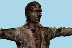 Zombie Resident-Evil, RE, zombie, resident, evil, people, human, xna, characters, rigged