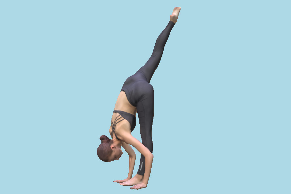Beautiful Woman Practising Gymnastics 152 3d model