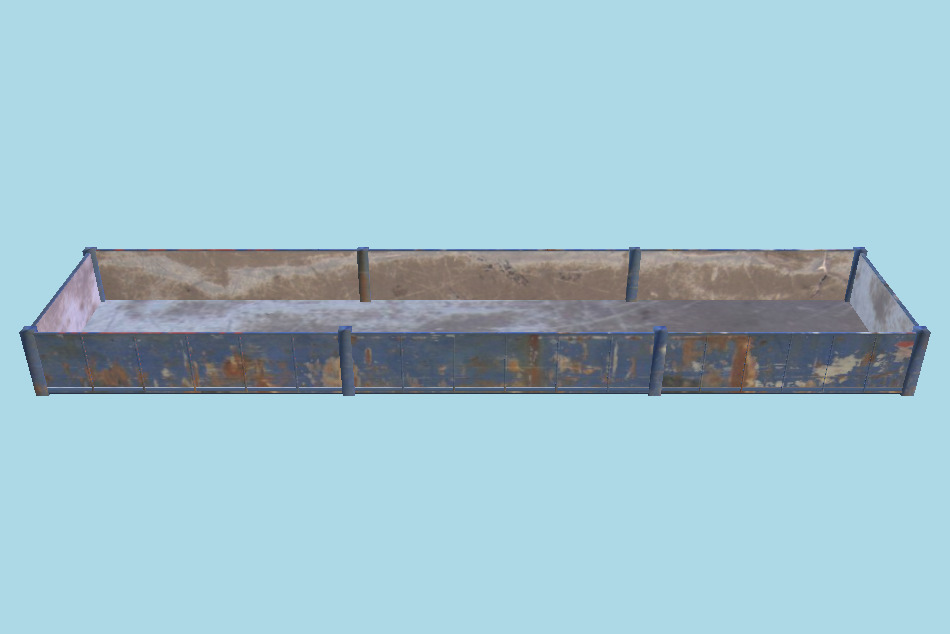 Trailer Long Flat Bed 3d model