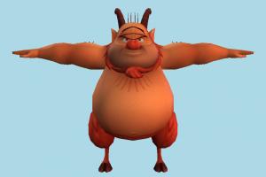 Philoctetes dwarf, pygmy, runt, lilliputian, man, male, human, animal-character, character, cartoon, pig