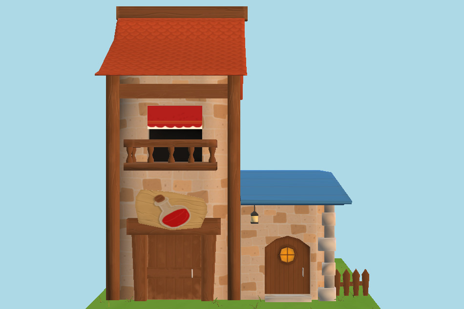 RPG Style Potion Shop LowPoly 3d model
