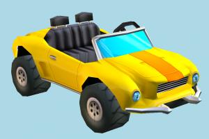 CTR Car CTR, crash-team-racing, car, cars, vehicle, truck, carriage, transport, cartoon, toony