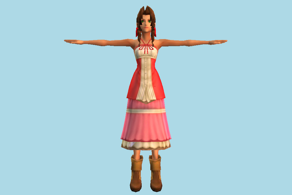 Kingdom Hearts Aerith Girl Final Fantasy 3d model