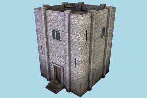Building castle, tower, dungeon, house, stronghold, building, build, domicile, structure