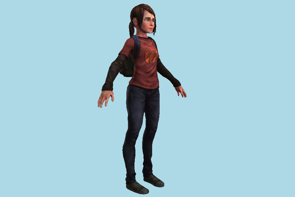 TLOU Ellie Young Cartoon Girl 3d model