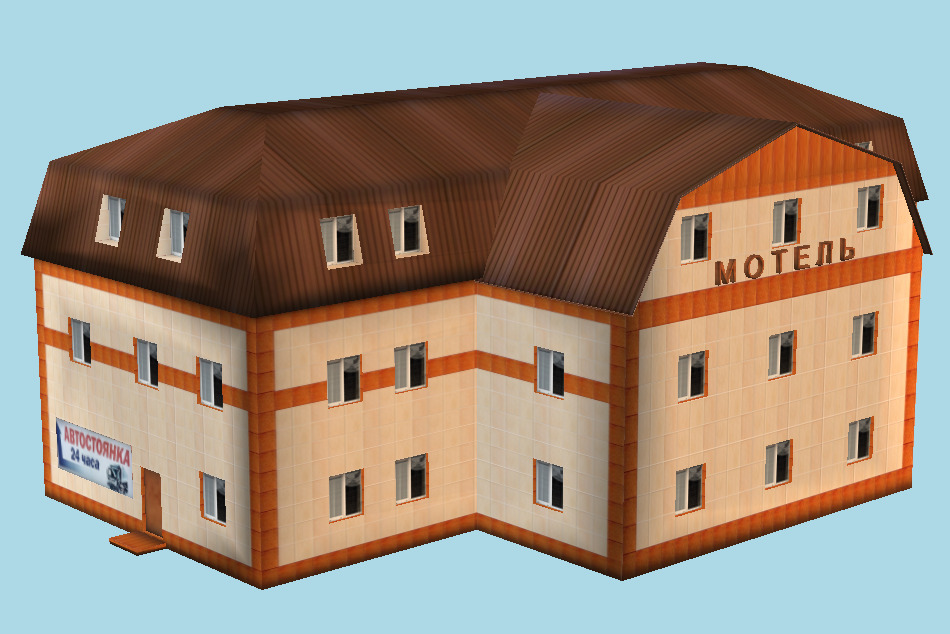 Roadside Hotel 3d model