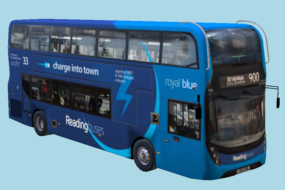 Alexander Dennis Enviro400 MMC Blue Royal Bus 3d model
