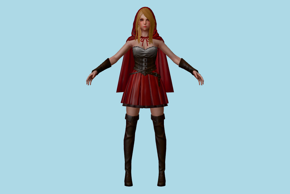 First Summoner: Players - FS Ranger (red cape) 3d model