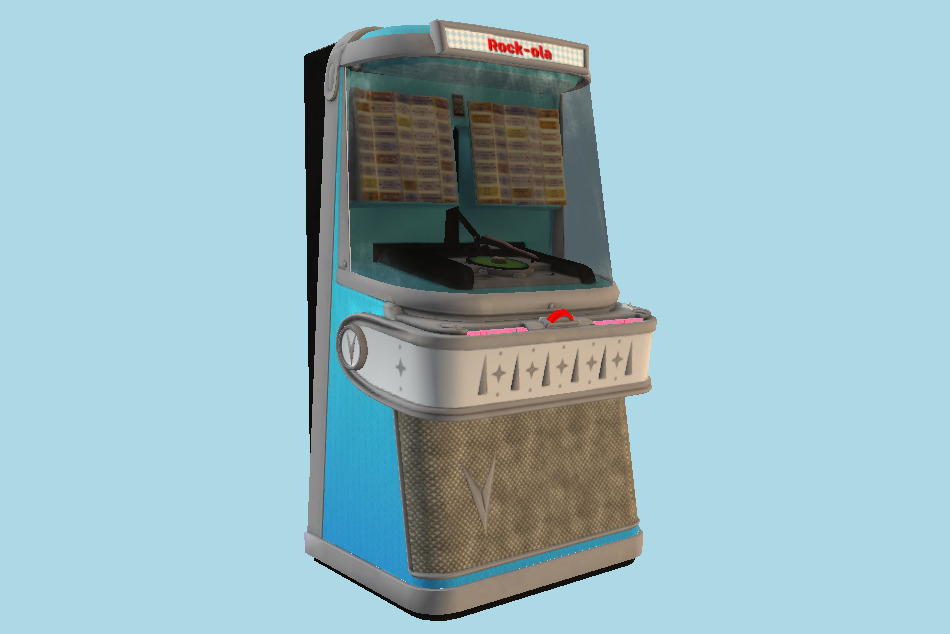 Antique vintage retro music Jukebox Rockola 3d model