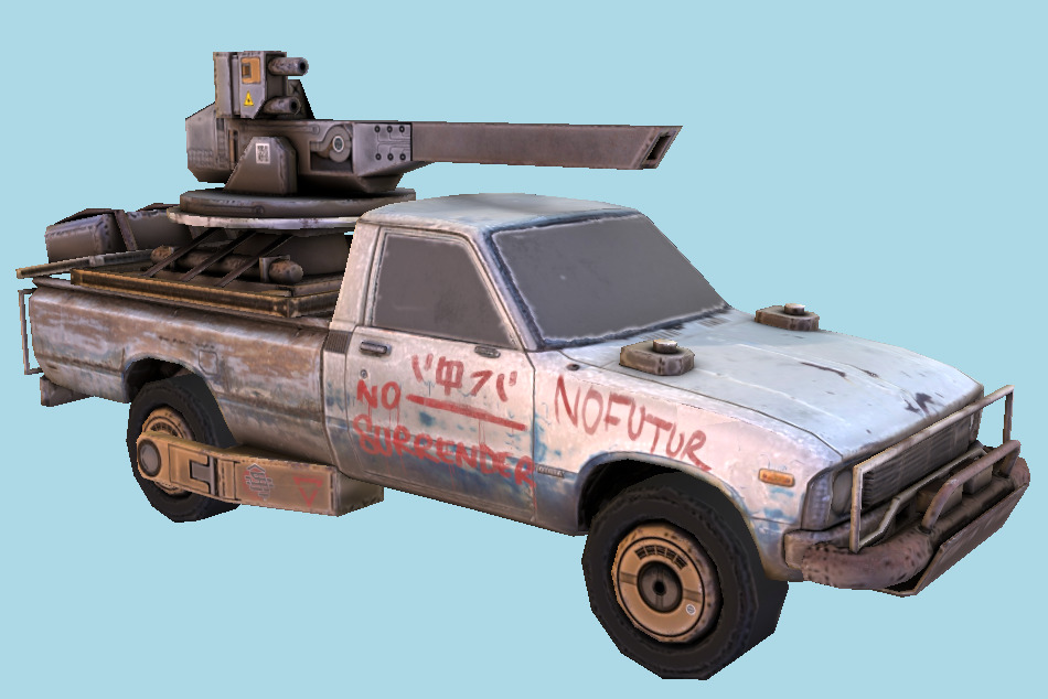 Cyberpunk Technical Military Car 3d model