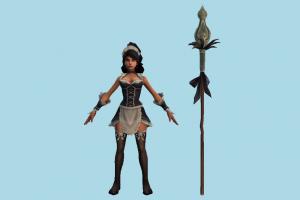 Nidalee Frenchmaid woman, girl, female, people, human, character, fantasy