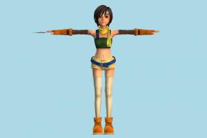 Yuffie girl, female, woman, people, human, character, cute, cartoon, fantasy