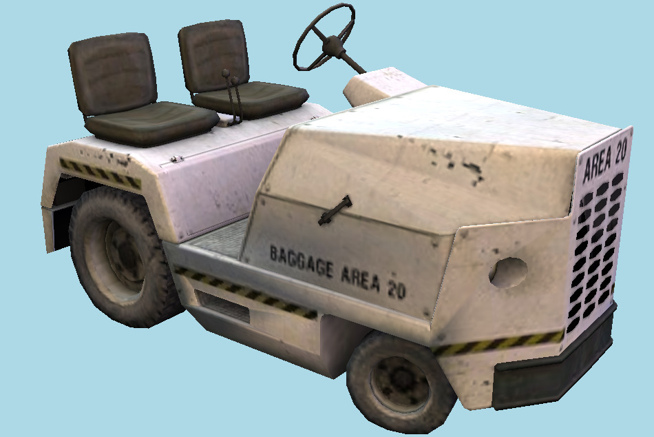 Left 4 Dead - Airport Baggage Tractor 3d model