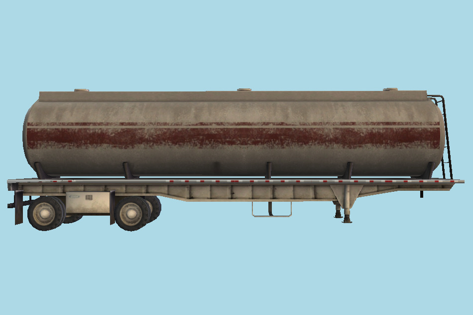 GMC Trailer Tank Truck 3d model