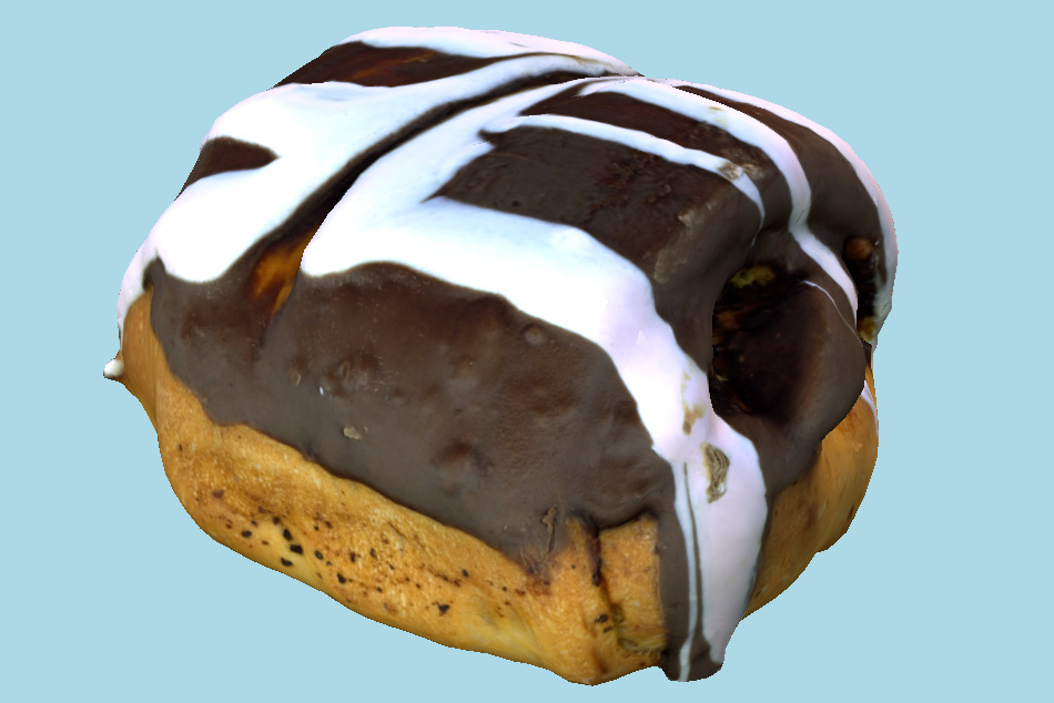 Glaze Bun Cruller Cake 3d model
