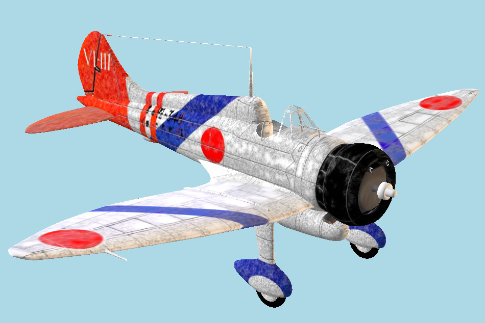 Mitsubishi A5M Claude Aircraft 3d model