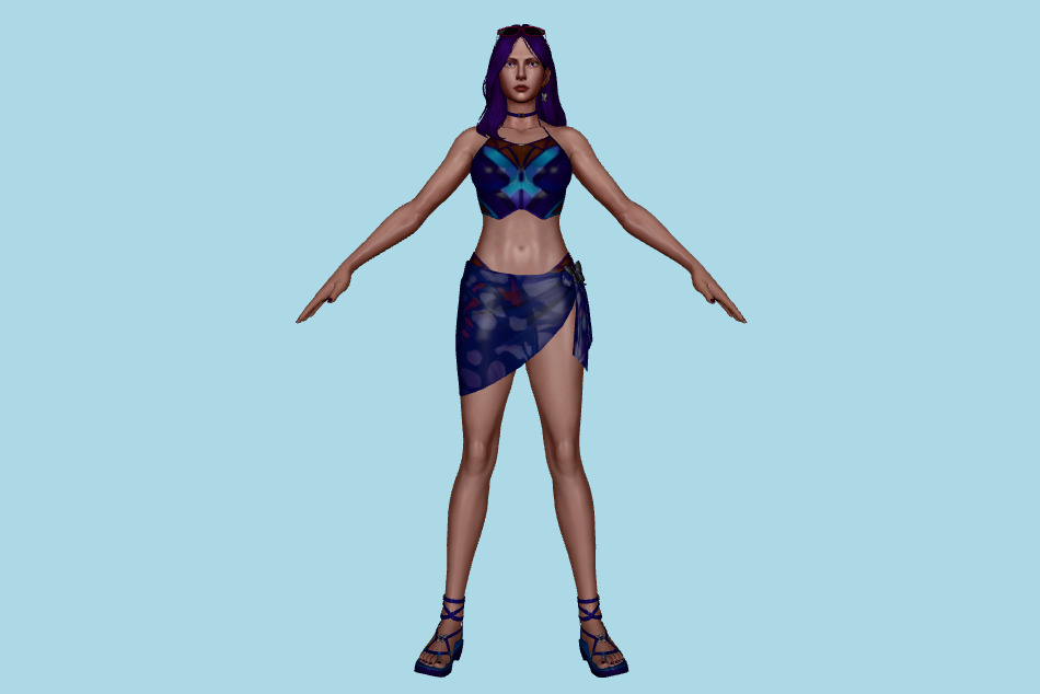 Marvel Future Fight - Psylocke Girl Summer 3d model