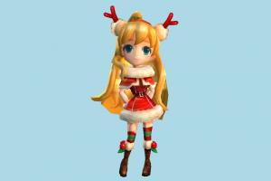 Ellia Santa Girl santa, claus, santa-claus, christmas, girl, female, woman, people, human, character, cartoon