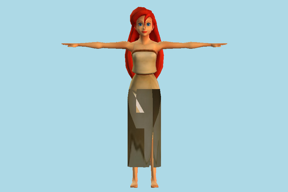 Kingdom Hearts 2 Ariel Girl (Makeshift Dress) 3d model