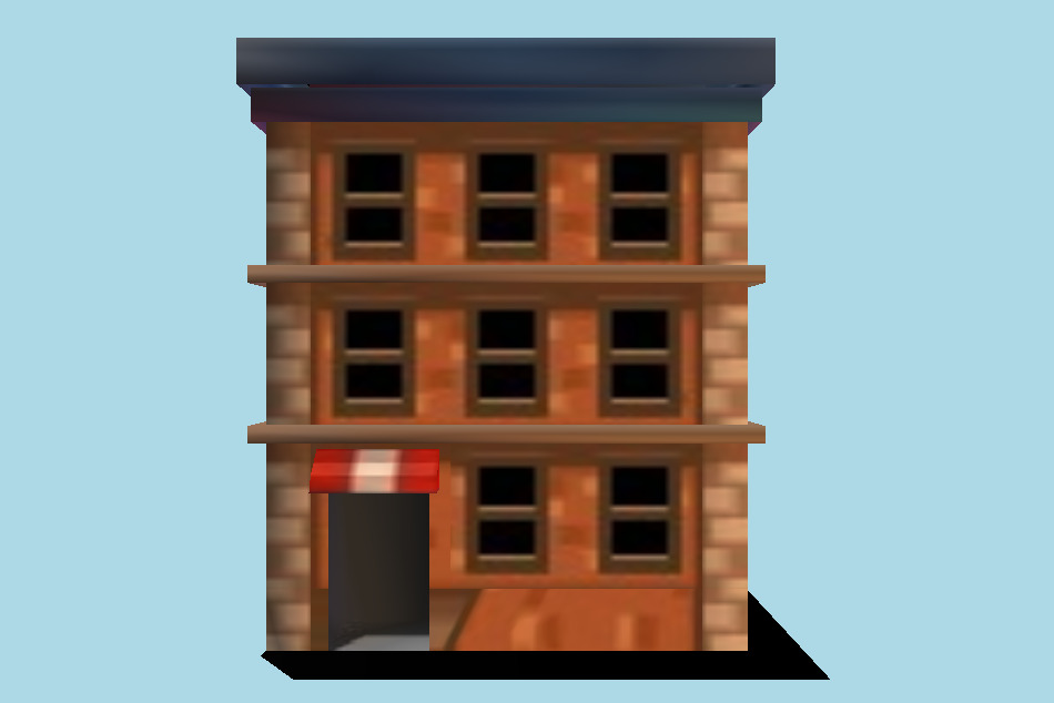 Pokémon Black / White Accumula Town Building 3d model
