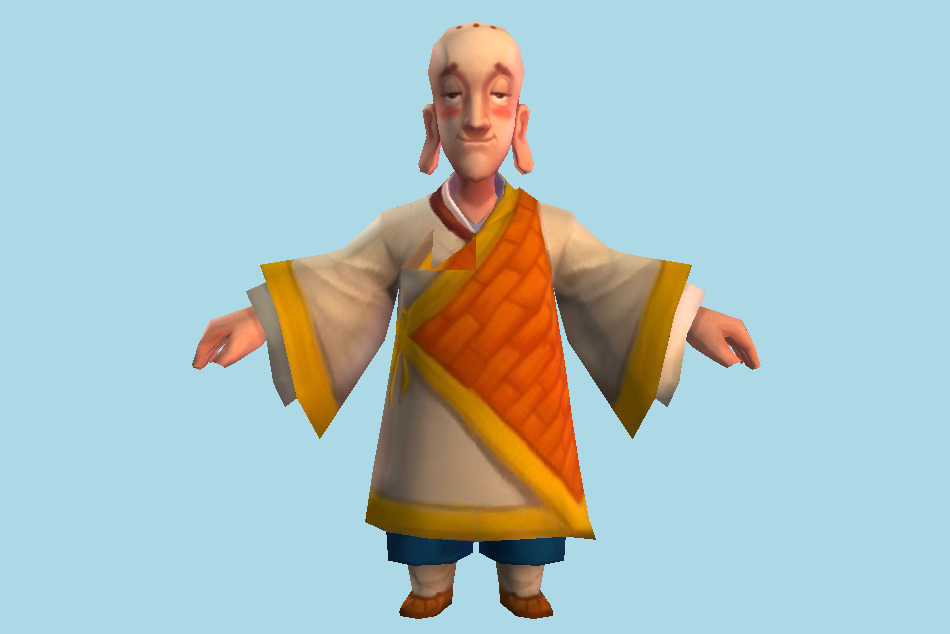 Buddhist Monk Cartoon 3d model