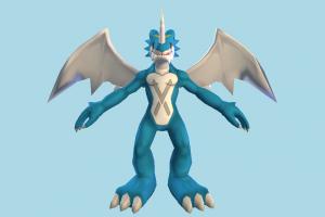 ExVeemon Pokemon, Pokémon, Digimon, dragon, animal-character, character, animal, animals, cartoon