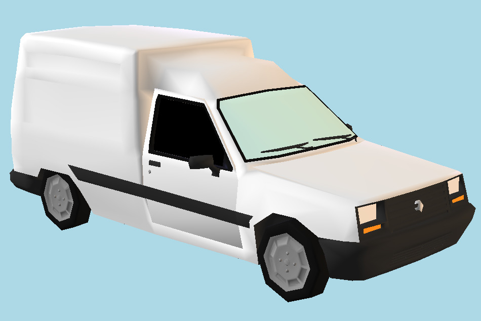 Renault Express Nova-Life Lowpoly Car 3d model