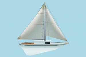 Sailboat galleon, yacht, boat, sailboat, ship, watercraft, vessel, sea, maritime, lowpoly, white