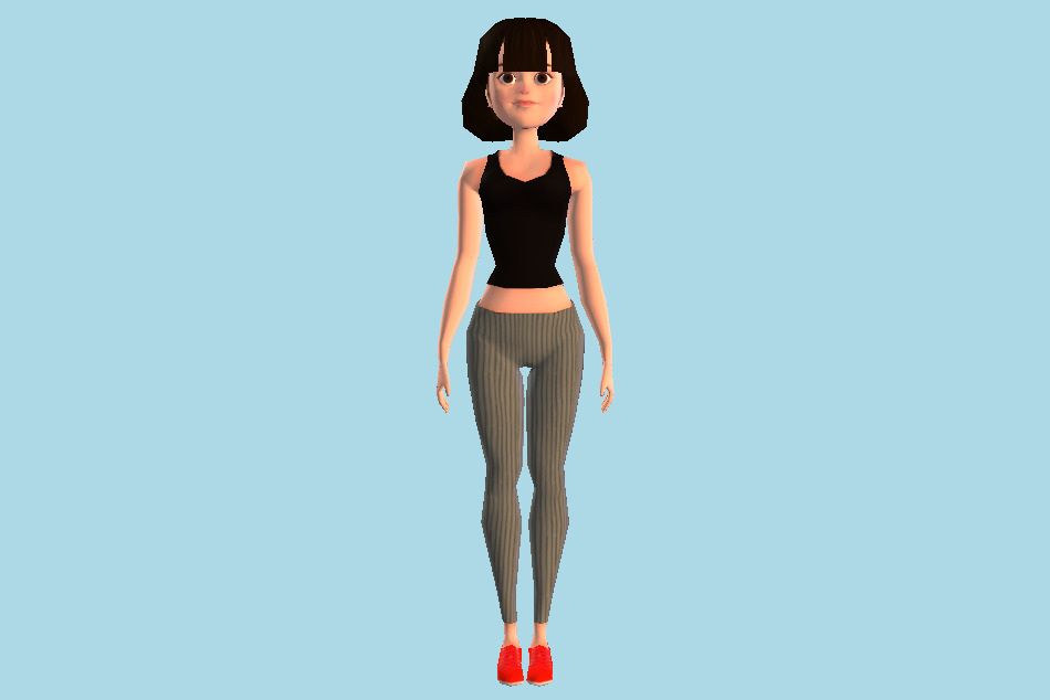 Stylized Girl Lowpoly 3d model