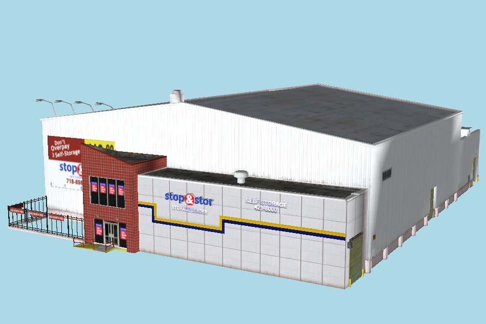 Self Storage Werehouse Mall Market Building 3d model