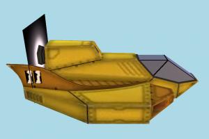 Spaceship spaceship, spacecraft, ship, craft, aircraft, air, cartoon, lowpoly