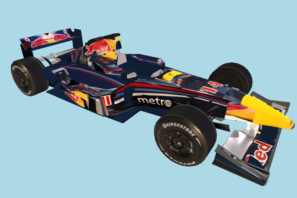 Ferrari Formula One Racing Car Blue 3d model