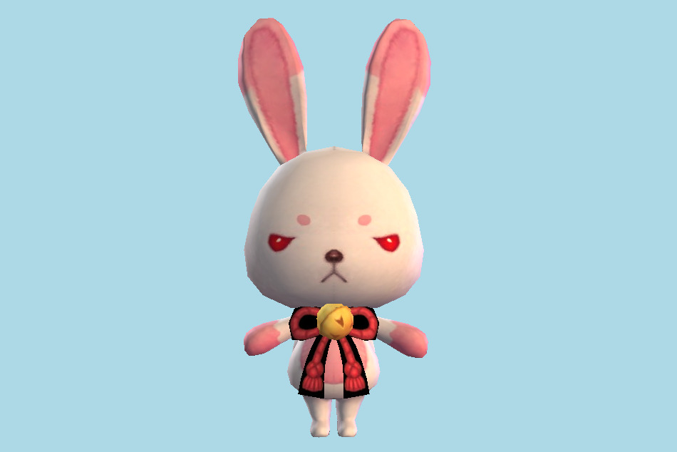Cute Anime Rabbit 3d model