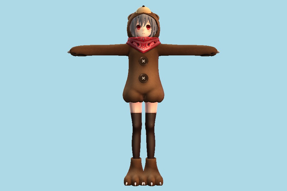 Hyperdimension Neptunia Re Birth 1 Tekken Kuma 3d model