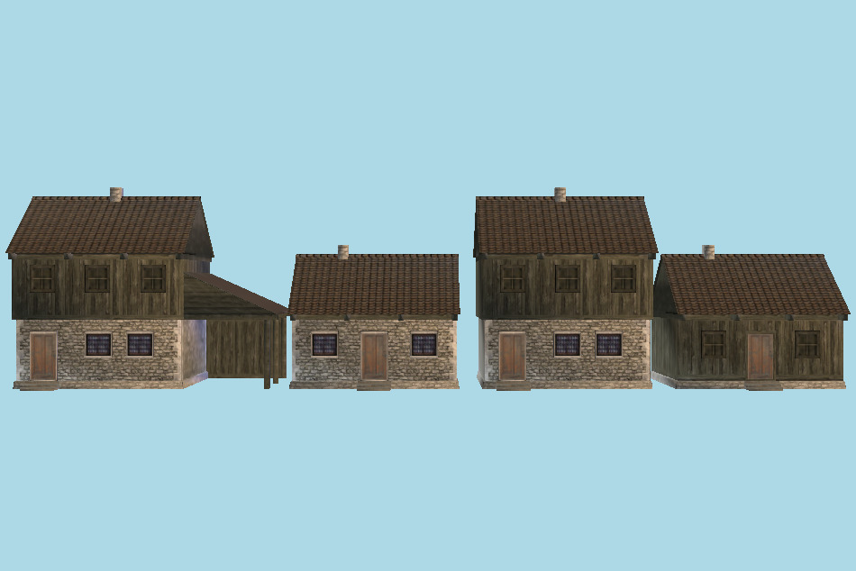 Medieval Houses 3d model