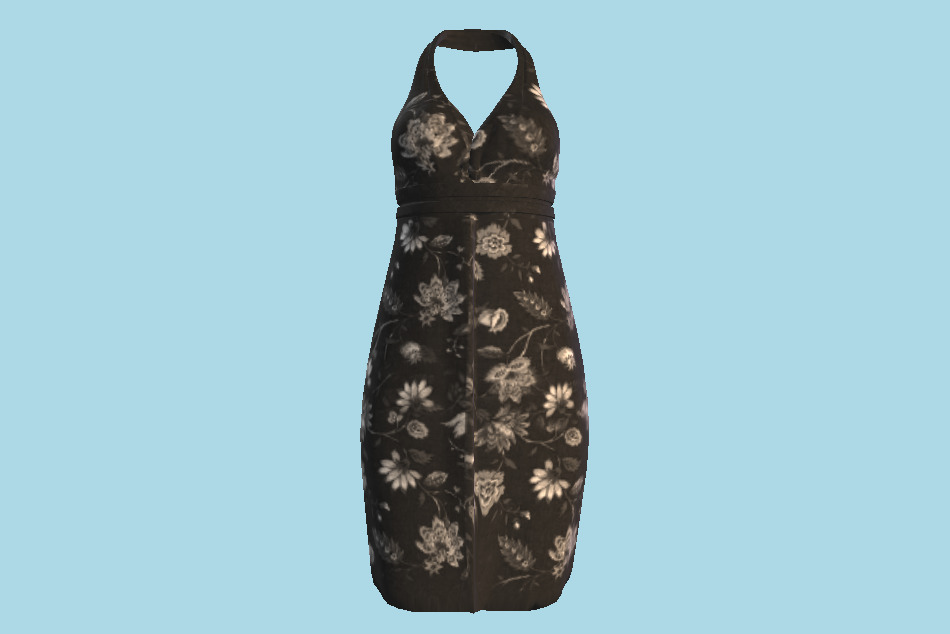 Halter Neck Dress 3d model