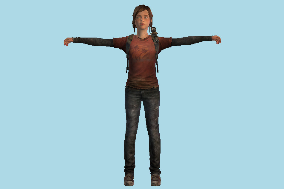 The Last Of Us - Ellie Girl T-pose 3d model