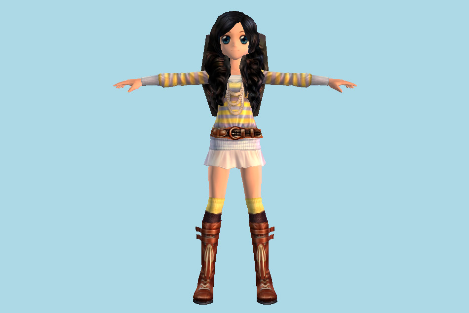 Adorable Anime Girl 3d model