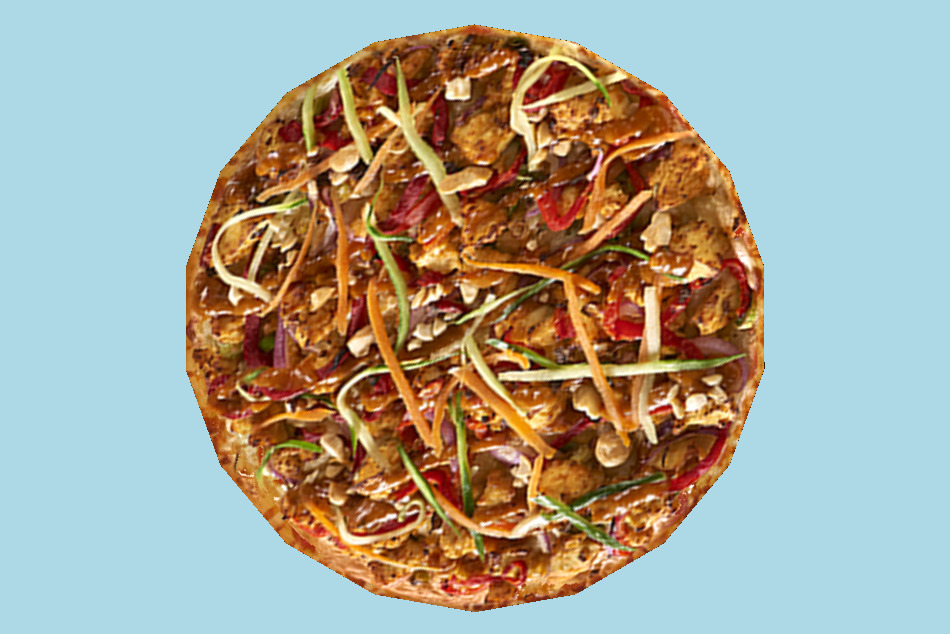 Full Pizza Oriental Style BBQ Chicken 3d model