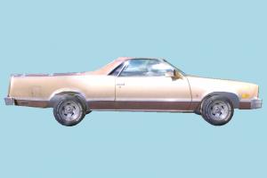 Pickup Car Low-poly pickup, car, vehicle, truck, transport, carriage, low-poly