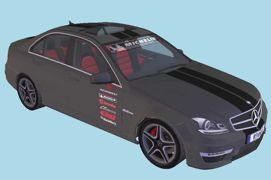 Mercedes-Benz Car C63 AMG W204 3d model