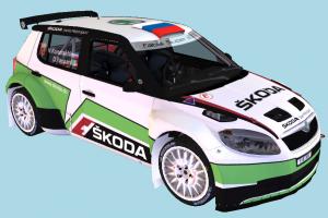 Racing Car wrc, skoda, racing, race, car, speed, fast, vehicle, carriage