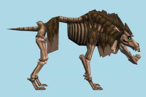 Zombie Dog bones, zombie, dinosaur, dog, monster, animal, animals