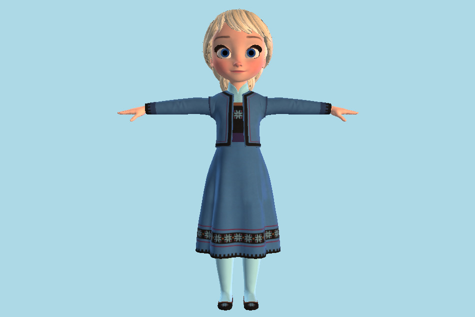Kingdom Hearts 3 - KH3 Elsa Young Girl 3d model
