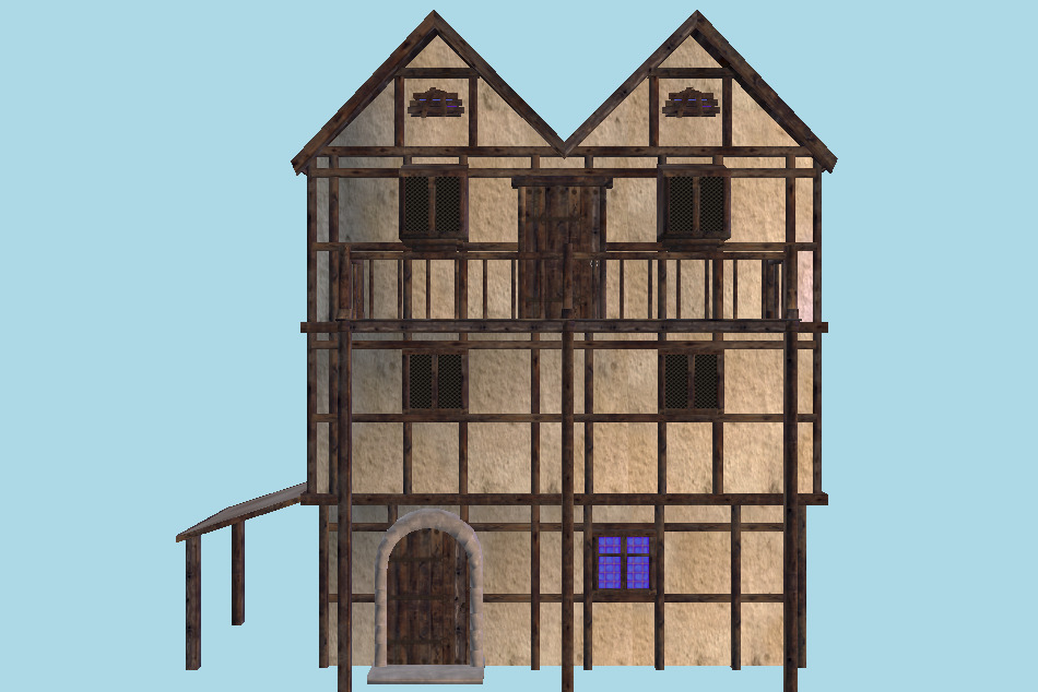 Modular Medieval House 3d model