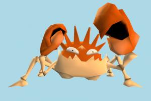Kingler Crab crab, scorpion, pokemon, creature, sea-creature, fishing, sea, cartoon, toony
