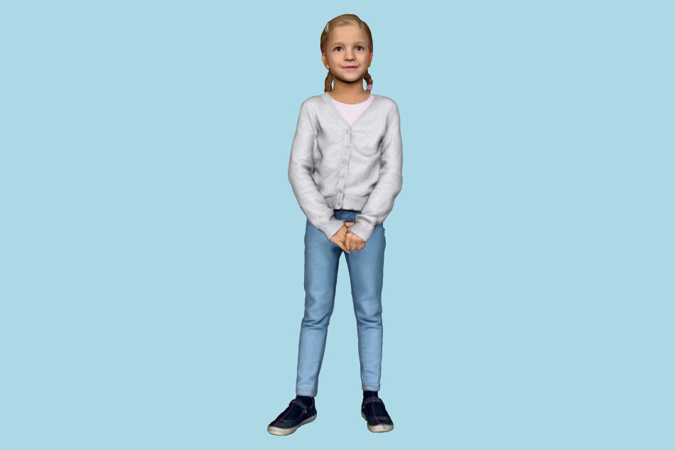 Zoey Posed Kid 3d model