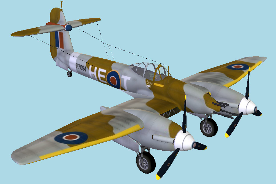 Westland-Whirlwind Military Plane 3d model