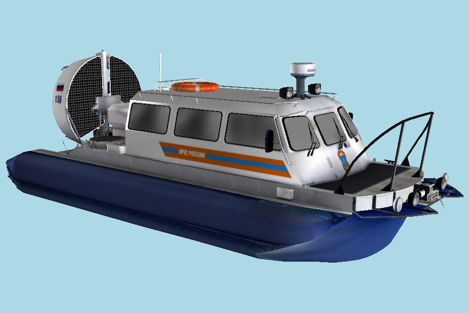 Hivus-10 Aerohod Hovercraft 3d model