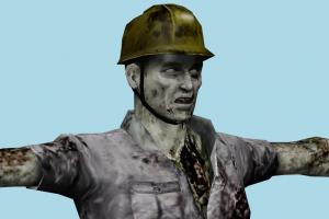 Zombie Resident-Evil, RE, zombie, resident, evil, people, human, xna, characters, rigged
